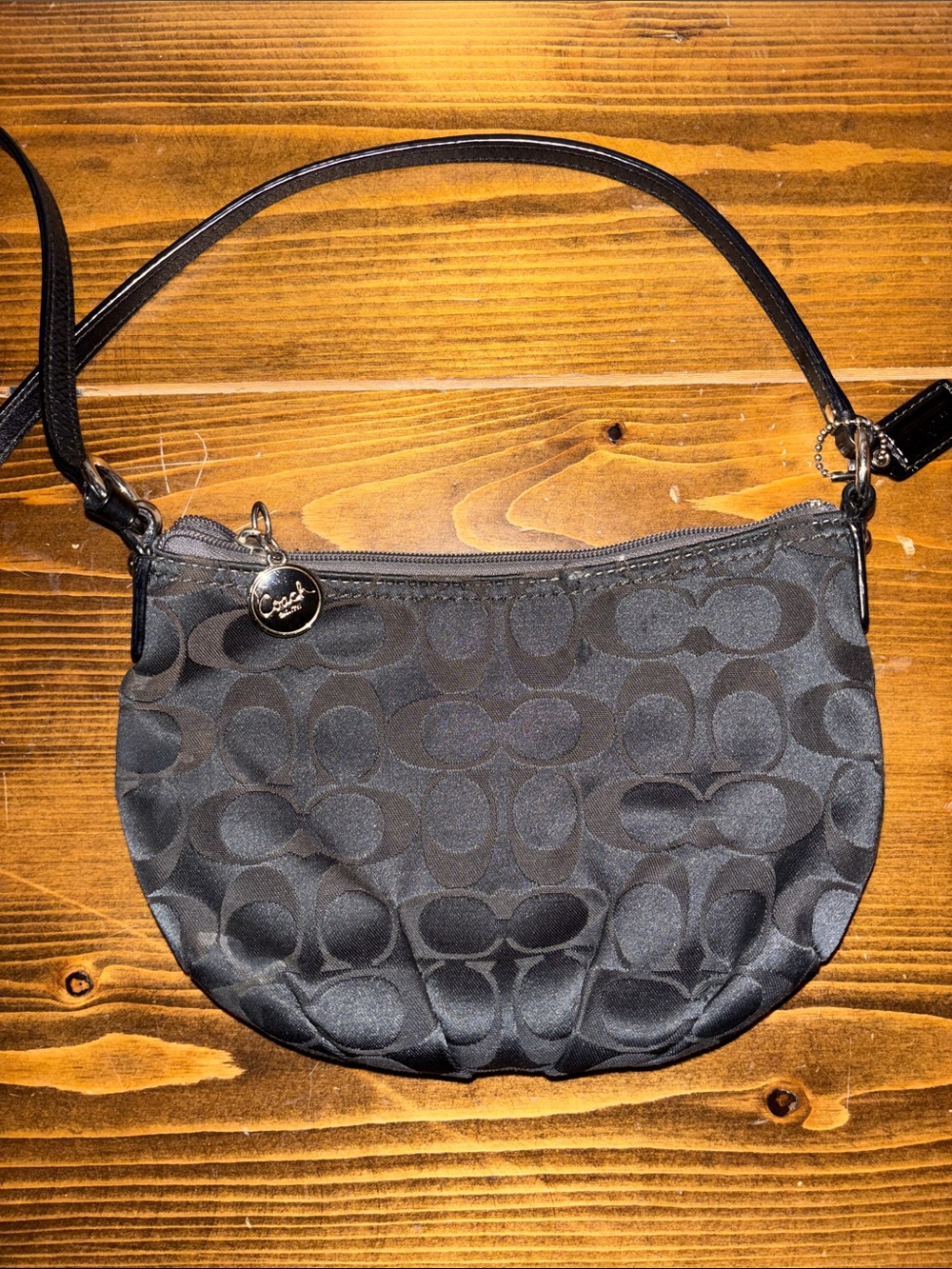 Coach Black Signature Crossbody Pouch